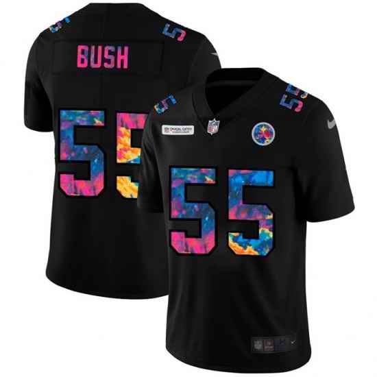 Pittsburgh Steelers 55 Devin Bush Men Nike Multi Color Black 2020 NFL Crucial Catch Vapor Untouchable Limited Jersey